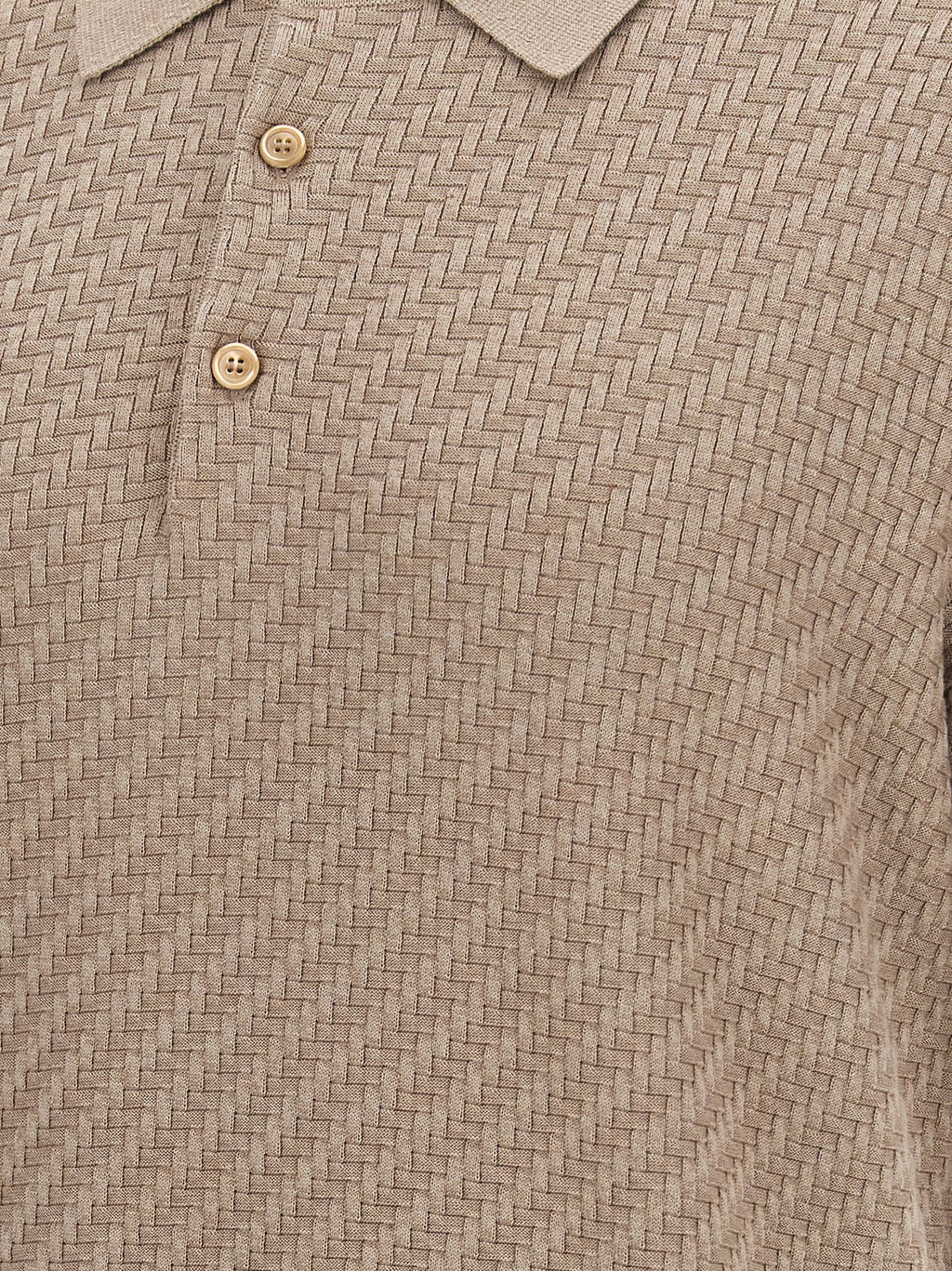 Beige Cotton Polo Shirt