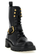 Black Calfskin Lace-Up Boots