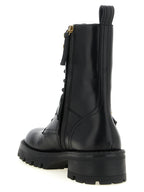 Black Calfskin Lace-Up Boots