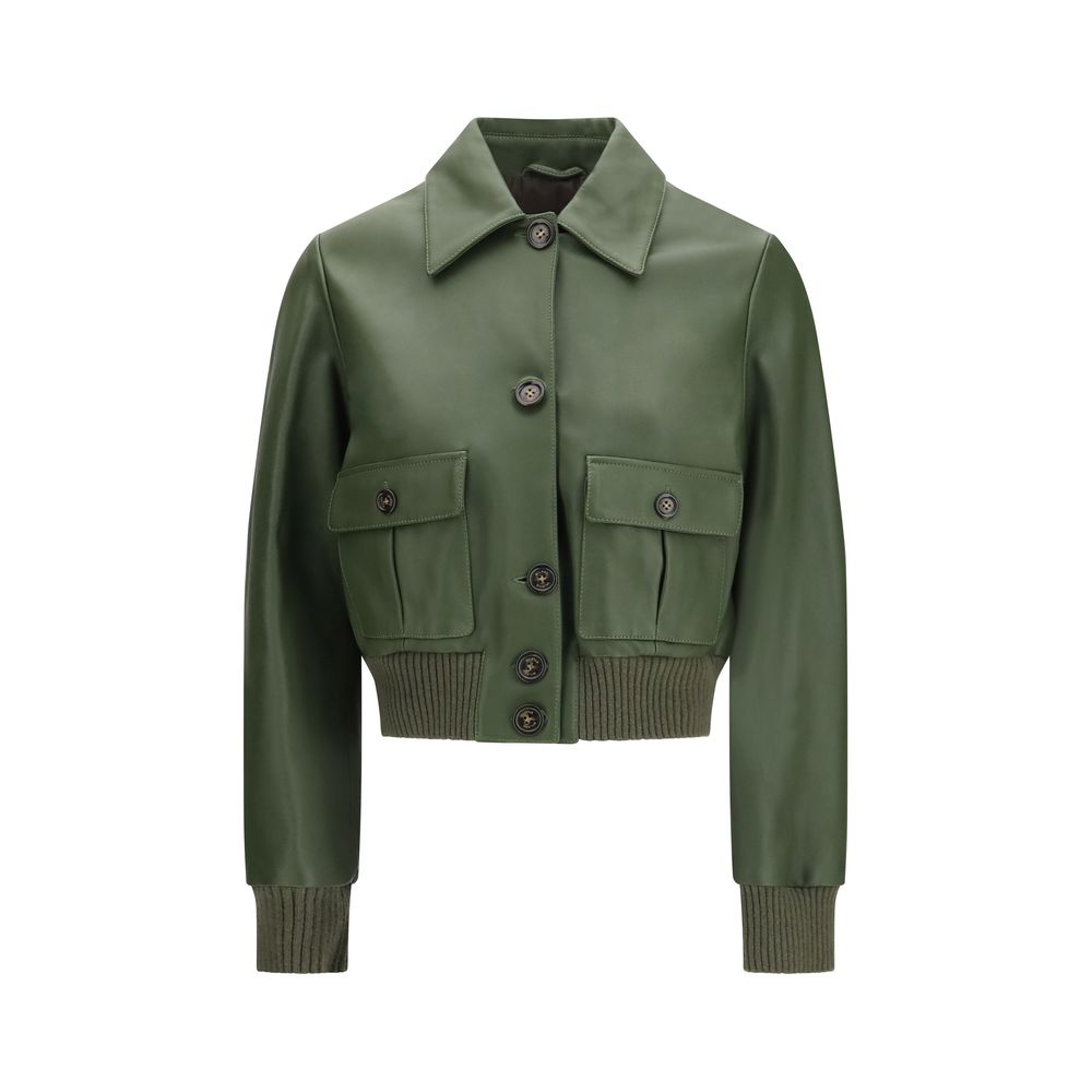 Bicolor Leather Leather Jacket