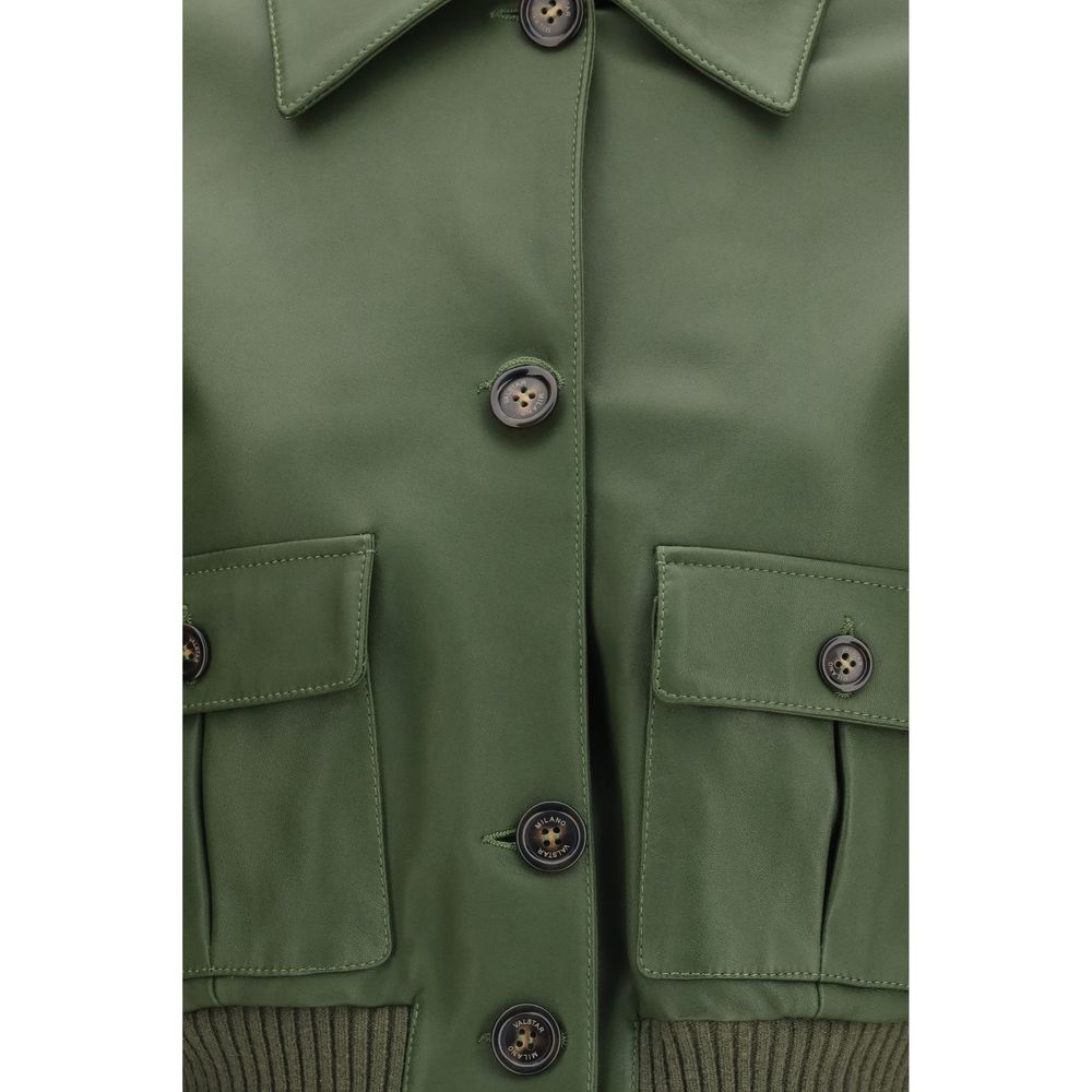 Bicolor Leather Leather Jacket