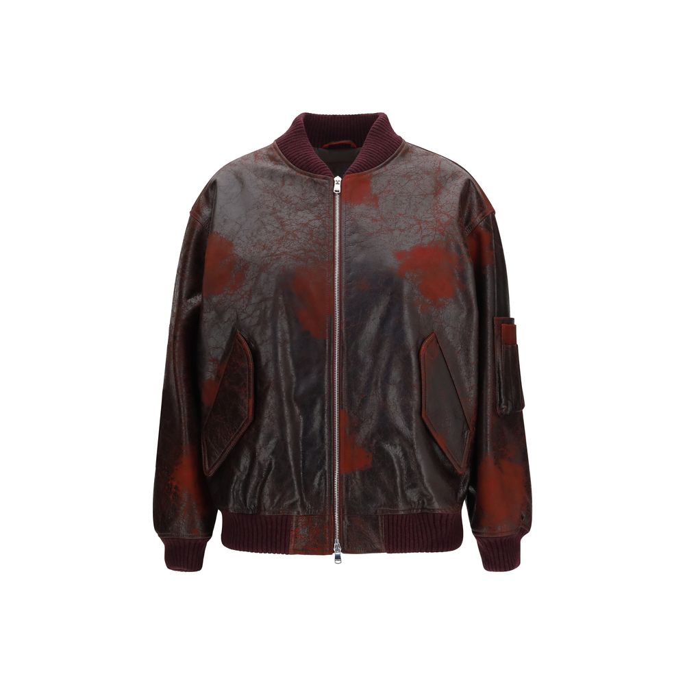 Bordeaux Leather Bomber