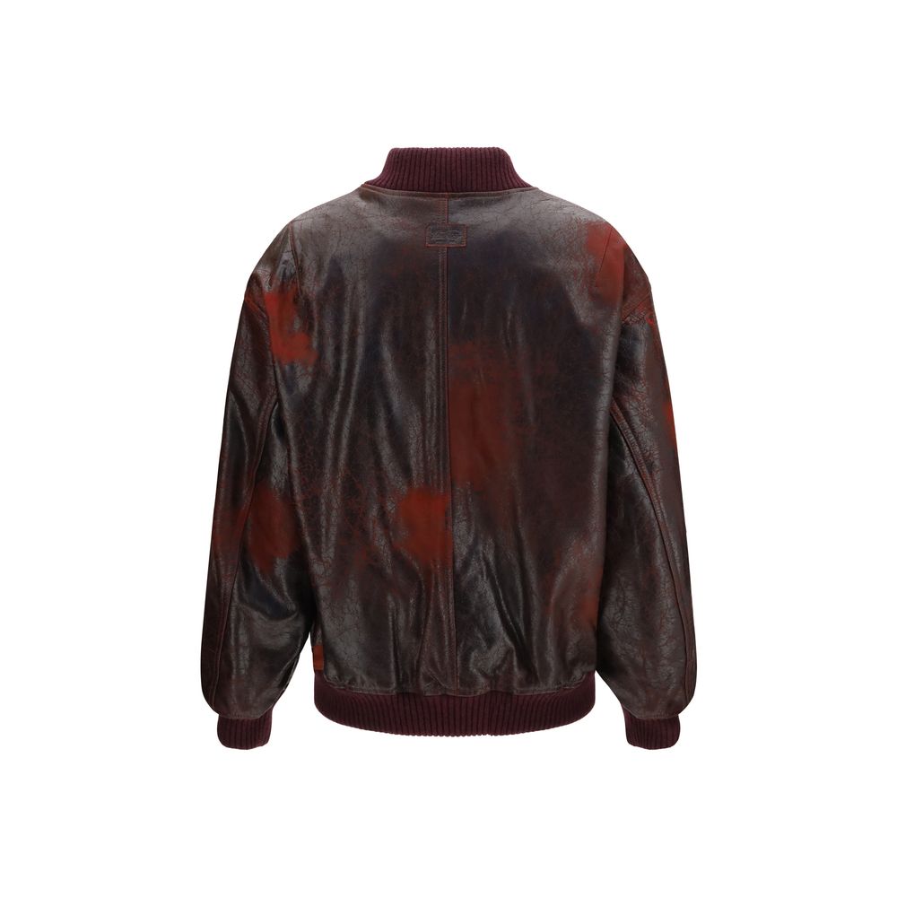 Bordeaux Leather Bomber
