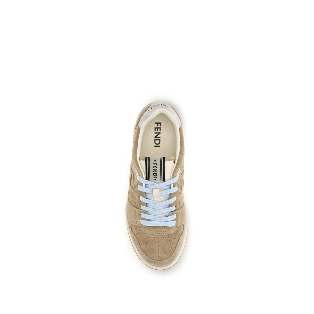 Beige Suede Leather Sneakers