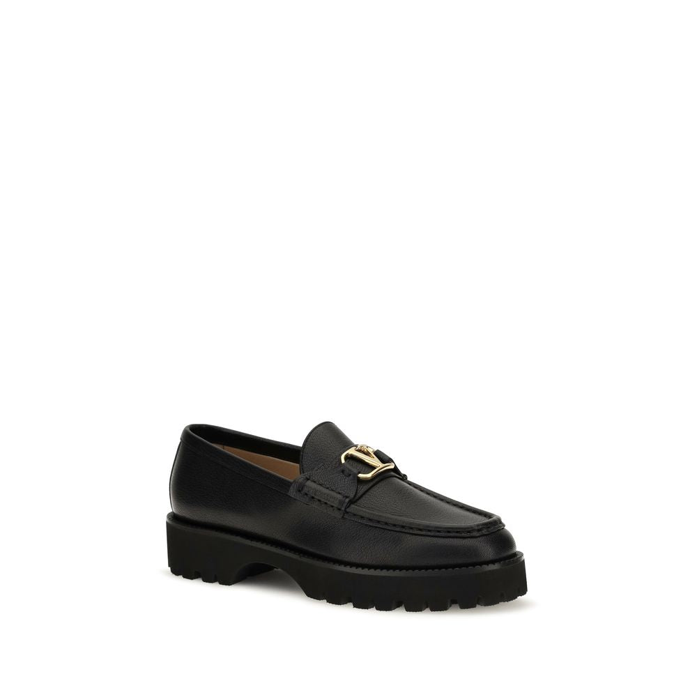 Black Goatskin Platform Loafers