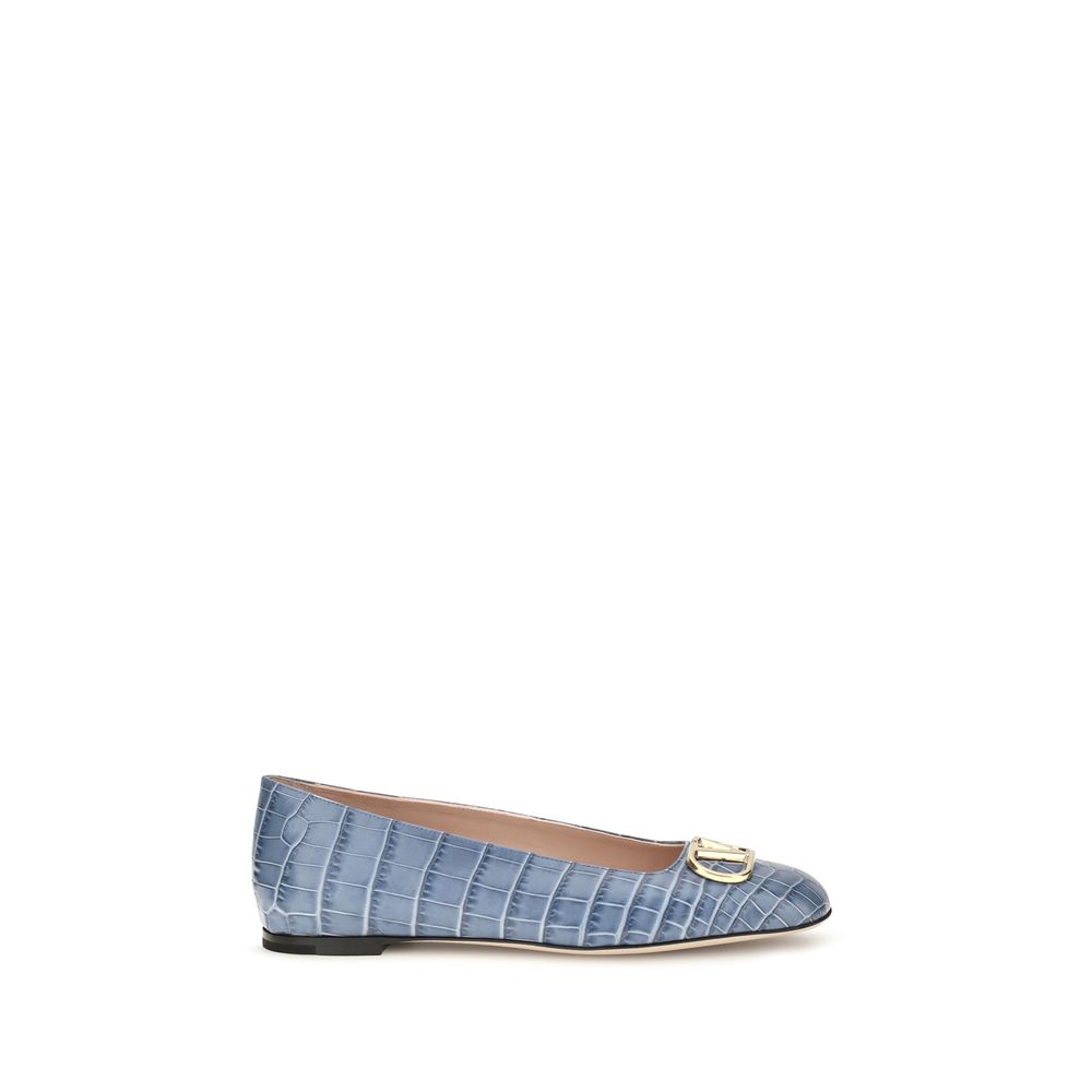 Blue Calf Leather Bos Taurus Ballet Flats