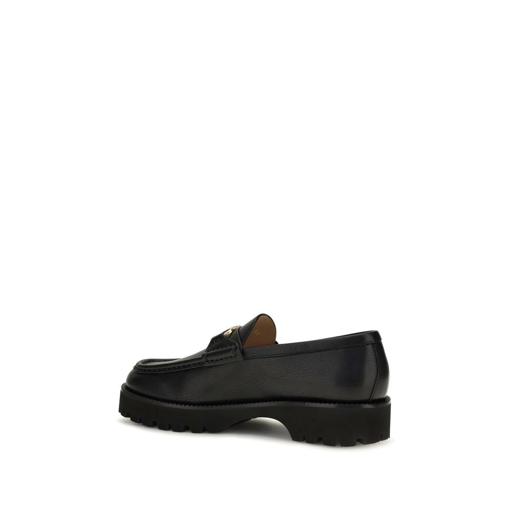 Black Goatskin Platform Loafers