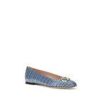 Blue Calf Leather Bos Taurus Ballet Flats