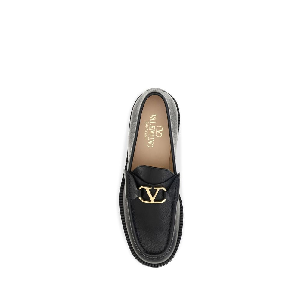 Black Goatskin Platform Loafers