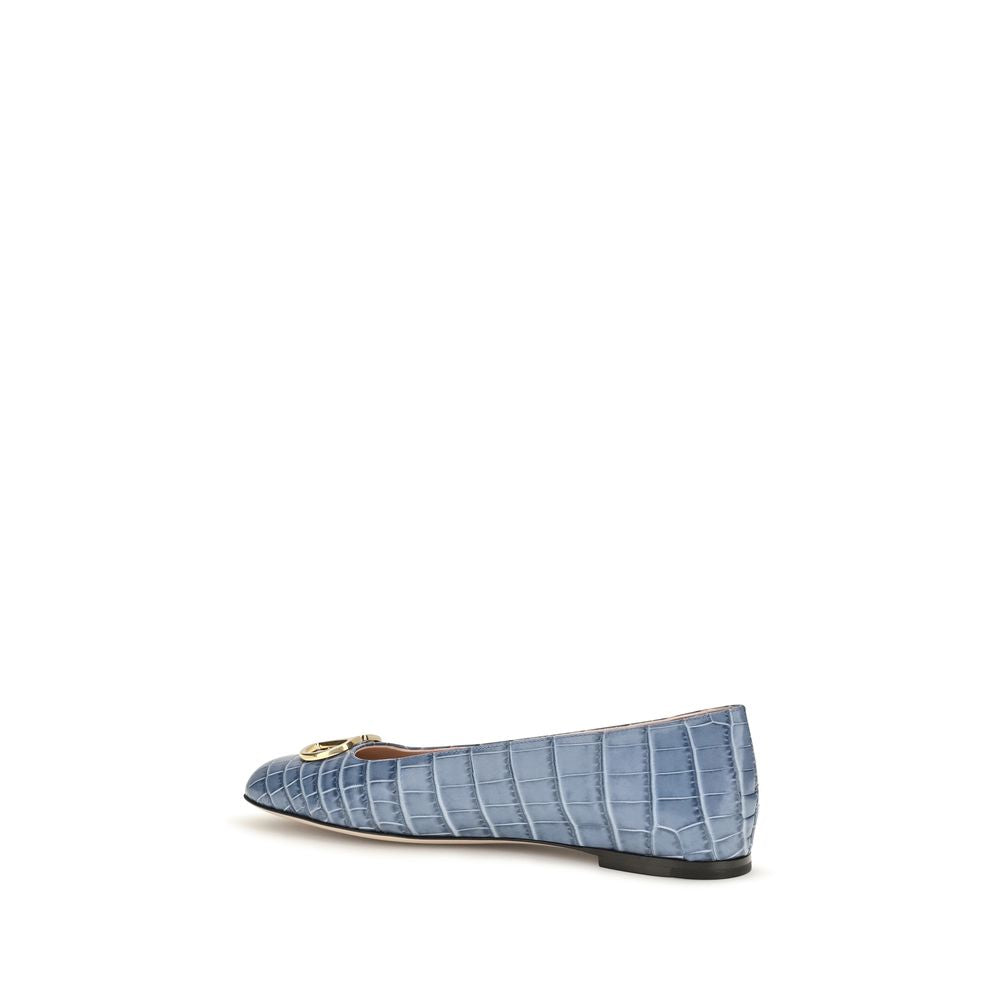 Blue Calf Leather Bos Taurus Ballet Flats