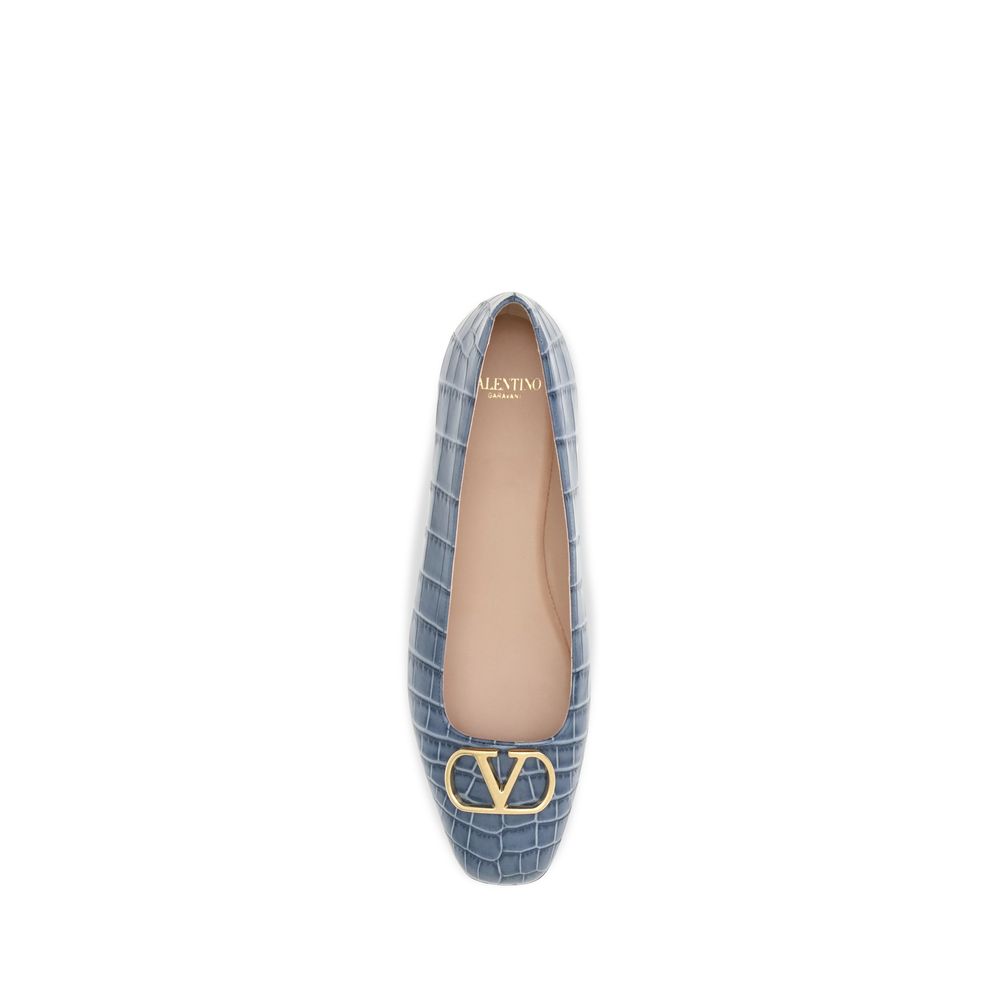 Blue Calf Leather Bos Taurus Ballet Flats