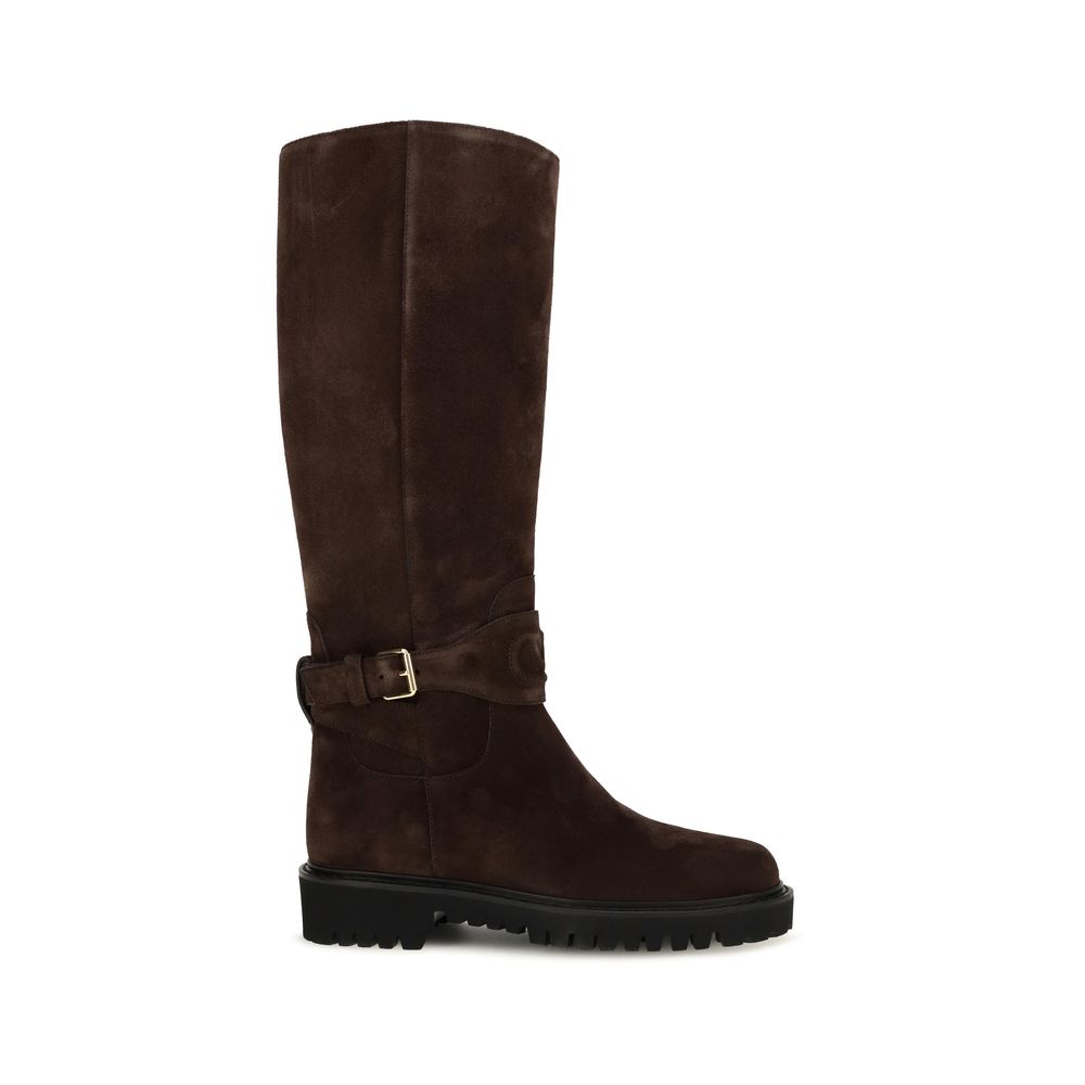 Brown Calf Leather Bos Taurus Flat Boots