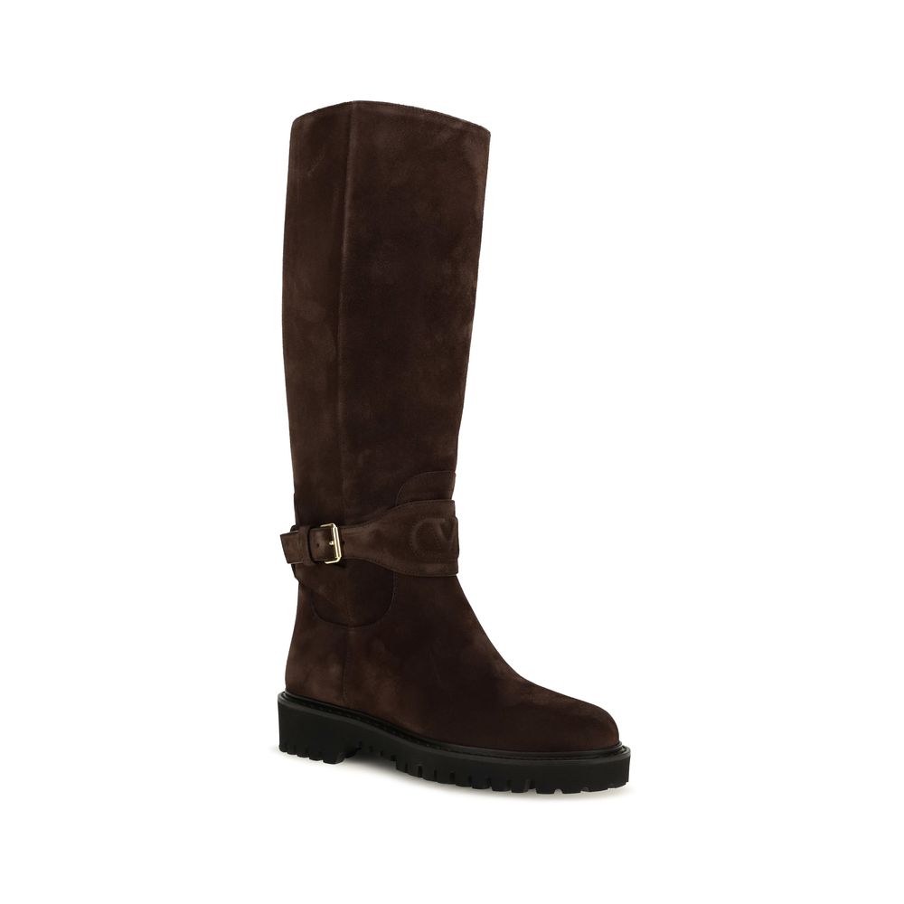 Brown Calf Leather Bos Taurus Flat Boots