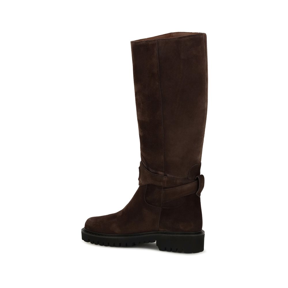 Brown Calf Leather Bos Taurus Flat Boots
