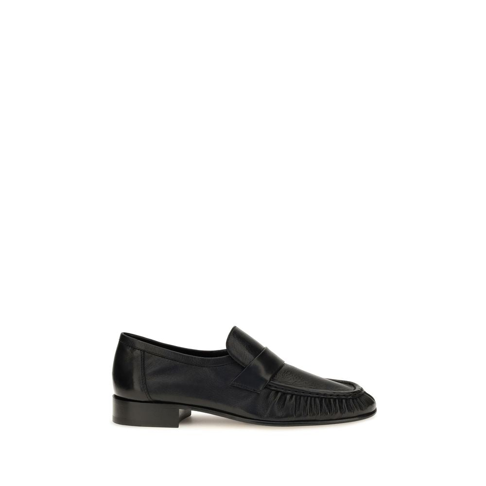 Black Calf Leather Bos Taurus Slip-On Loafers