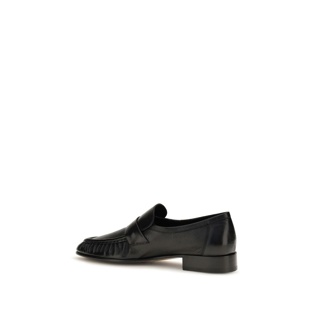 Black Calf Leather Bos Taurus Slip-On Loafers