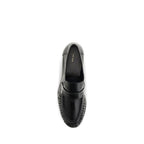 Black Calf Leather Bos Taurus Slip-On Loafers