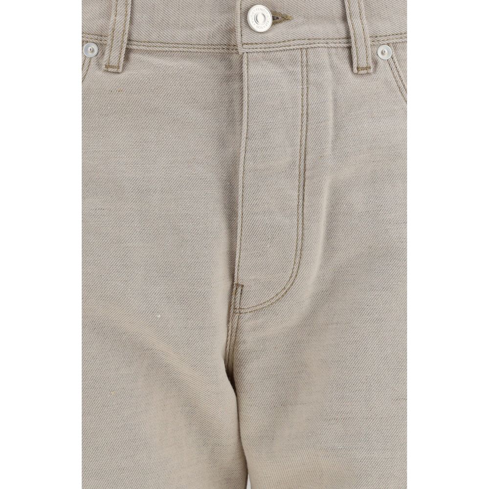 Beige Cotton Jeans Denim