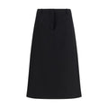 Black Wool Oves Aries Midi Skirt