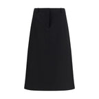 Black Wool Oves Aries Midi Skirt