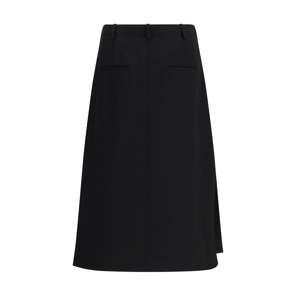 Black Wool Oves Aries Midi Skirt