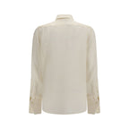 Beige Silk Pattern Shirt