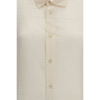 Beige Silk Pattern Shirt