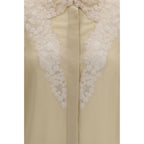 Beige Silk Dress Shirt