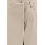 Beige Cotton Casual Pants