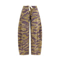 Multicolor Cotton Casual Pants