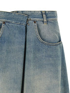 Blue Cotton Midi Skirt
