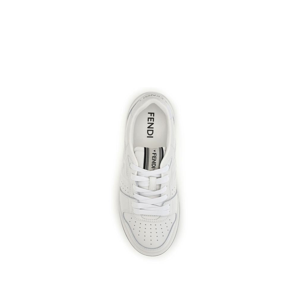 White Calf Leather Bos Taurus Athletic Sneakers
