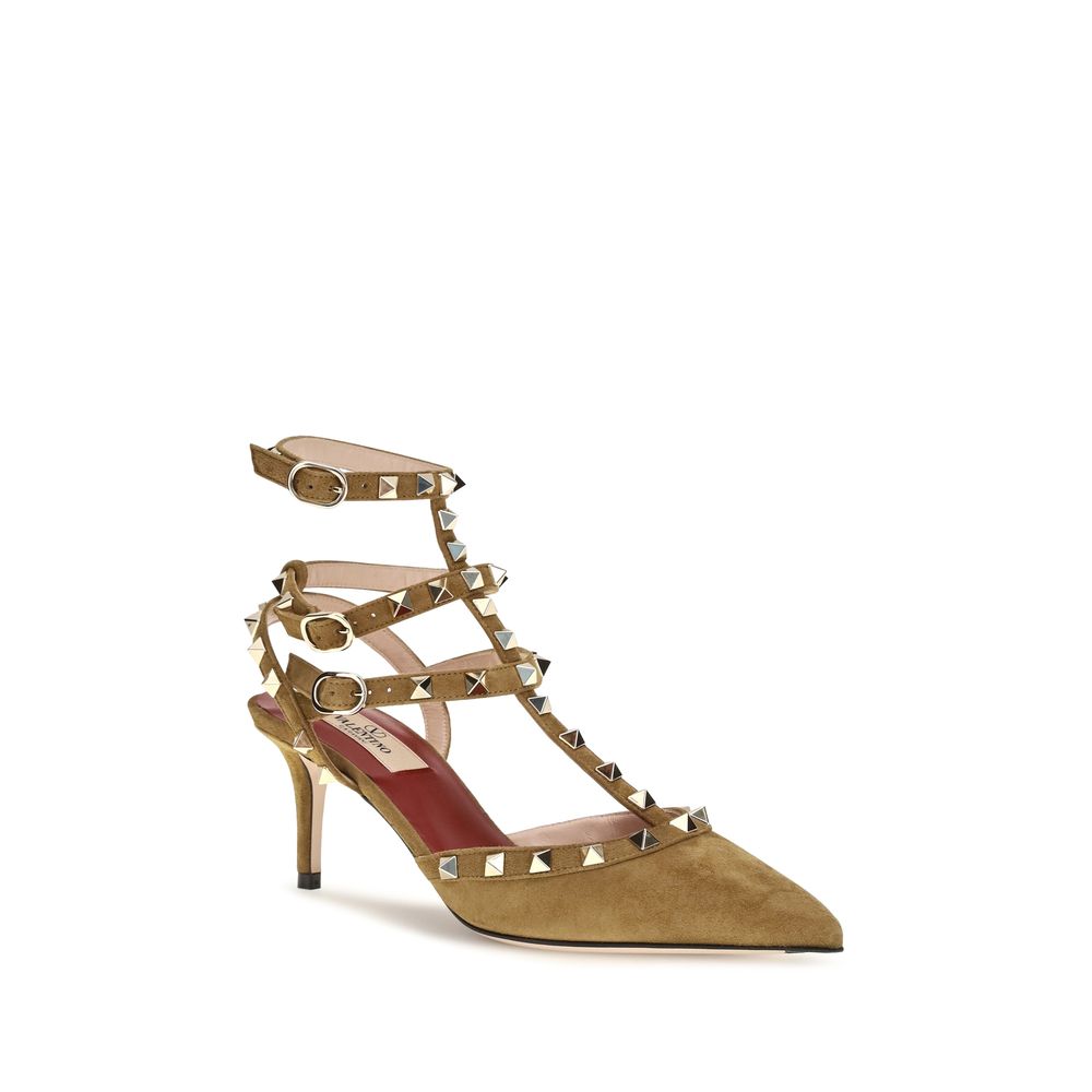 Beige Goatskin High Heel Pumps