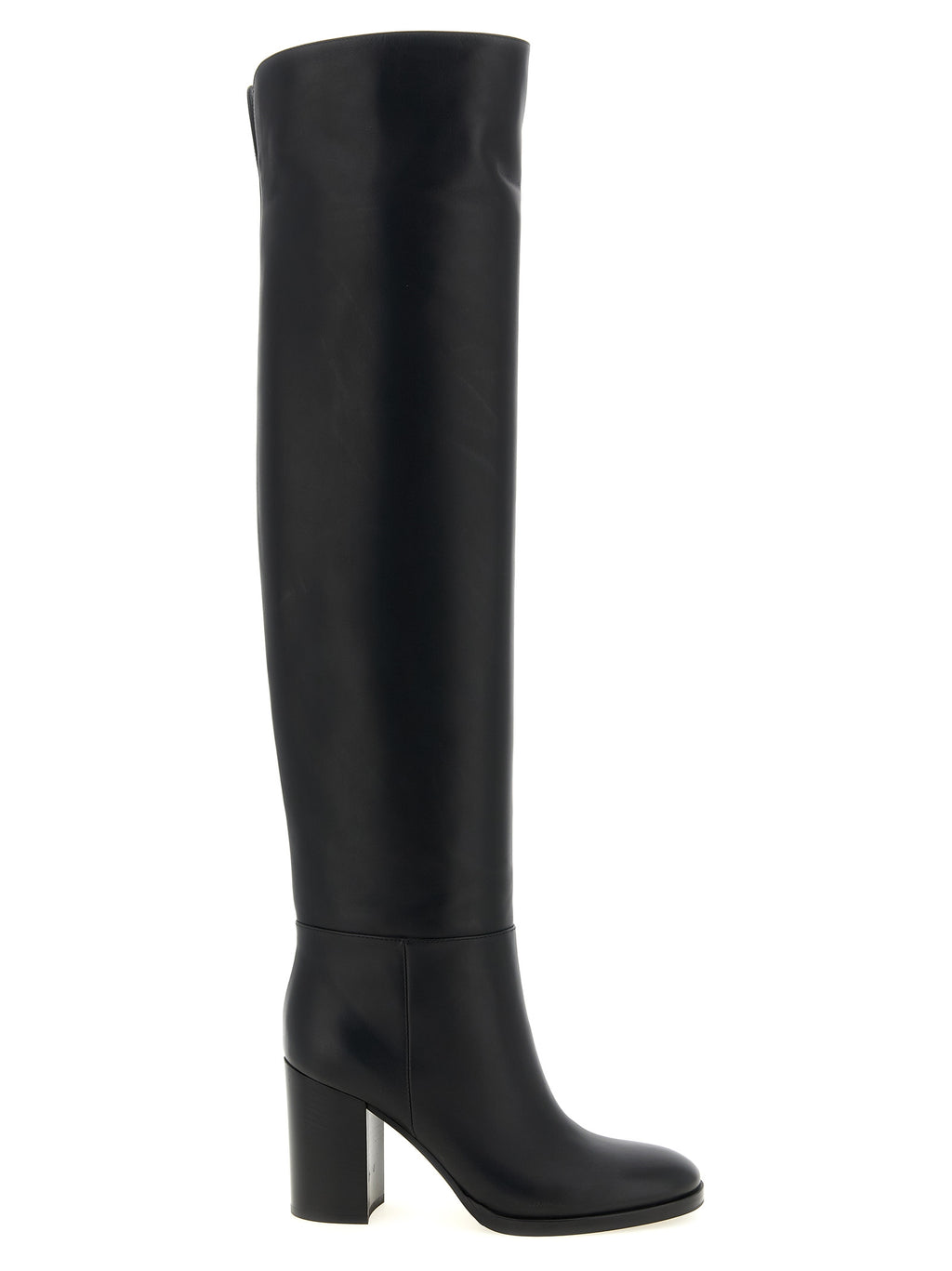 Black Calfskin Over The Knee