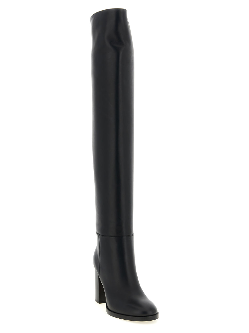 Black Calfskin Over The Knee