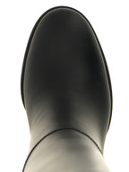 Black Calfskin Over The Knee