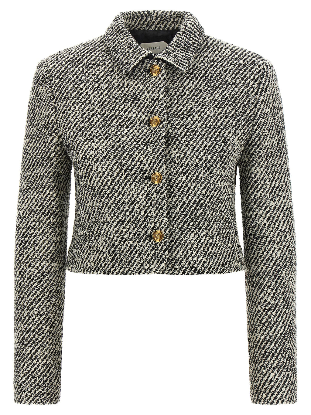 Bicolor Virgin Wool Full-Length Jacket