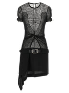 Black Polyamide Short Dress