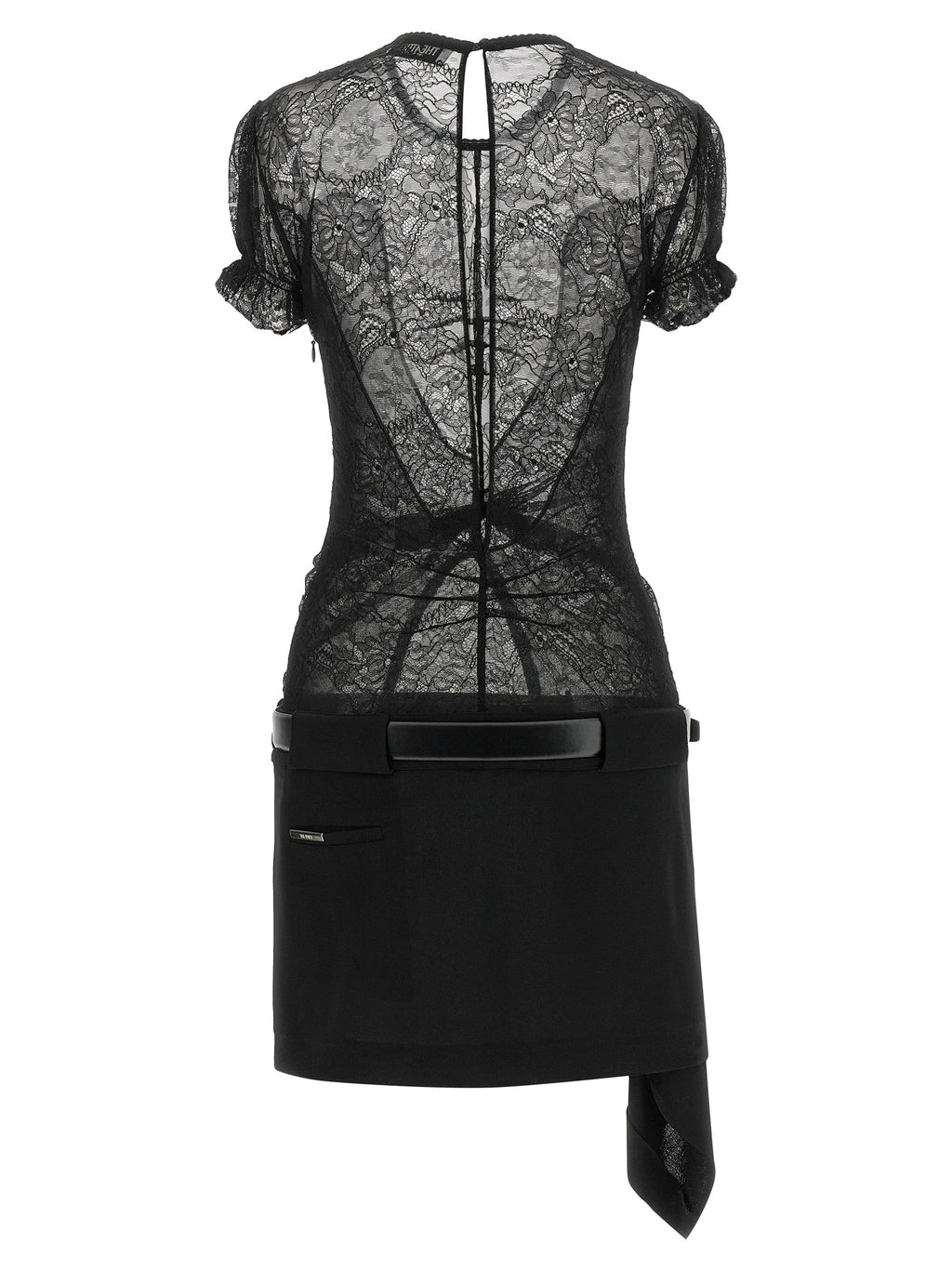Black Polyamide Short Dress