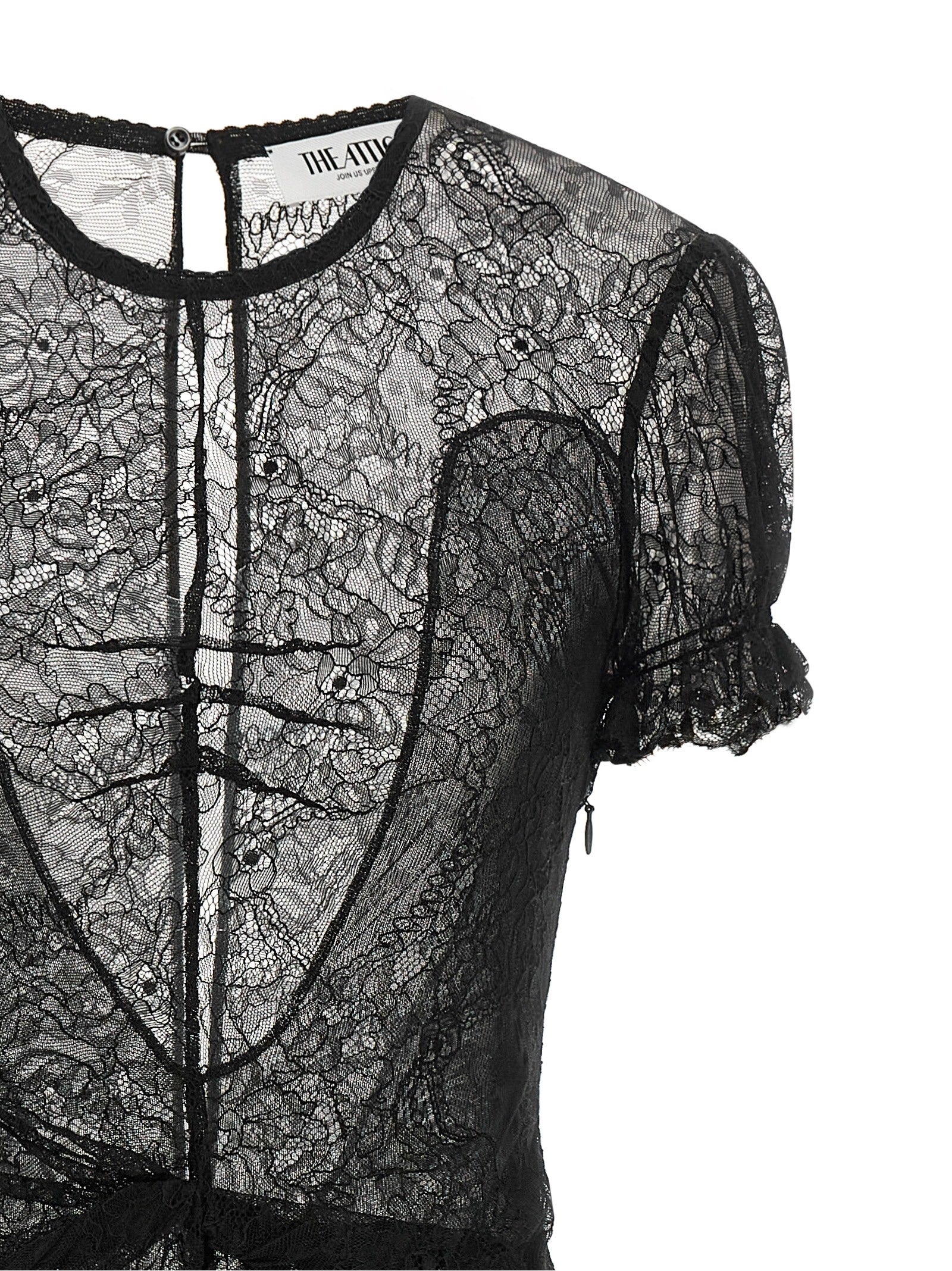 Black Polyamide Short Dress