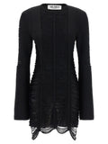 Black Viscose Short Dress