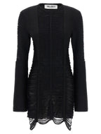Black Viscose Short Dress