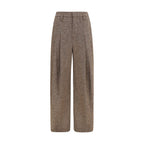 Brown Wool Oves Aries Casual Pants