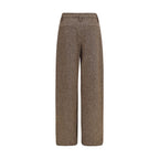 Brown Wool Oves Aries Casual Pants