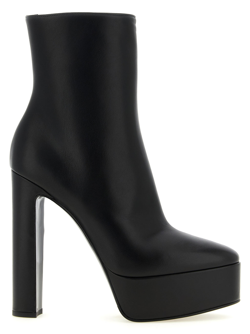 Black Lamb Leather Ankle Boots
