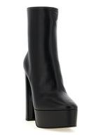 Black Lamb Leather Ankle Boots