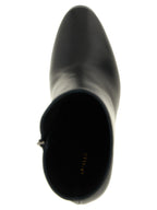 Black Lamb Leather Ankle Boots