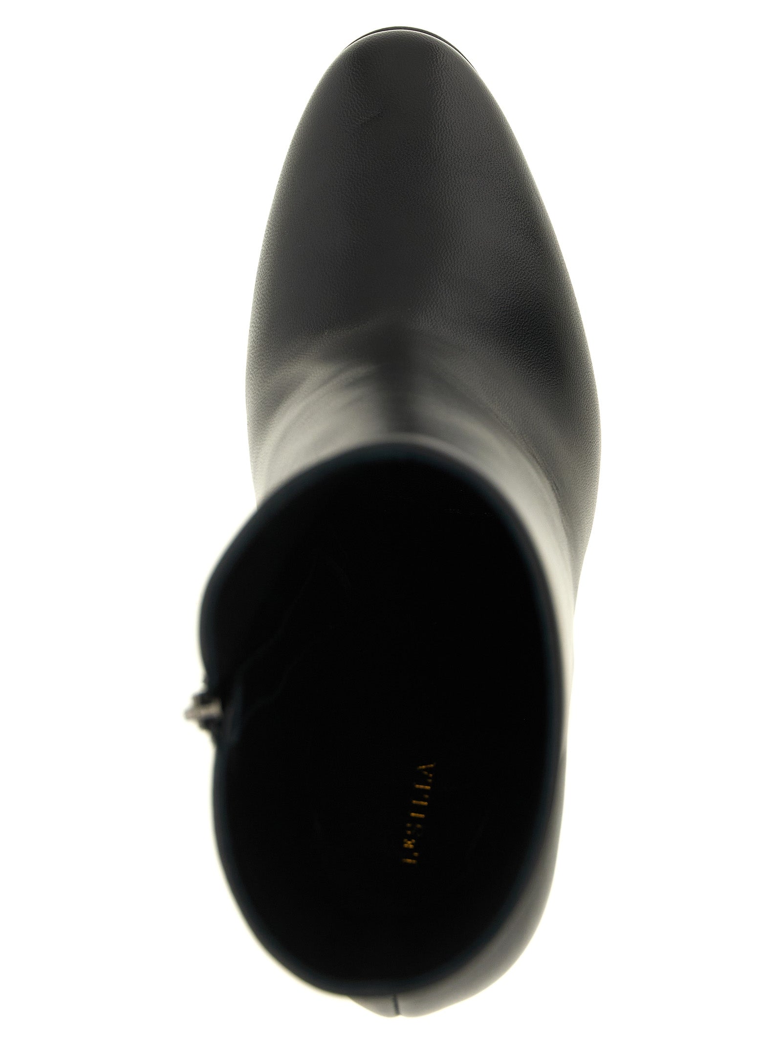 Black Lamb Leather Ankle Boots