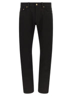 Black Cotton Straight-Leg Jeans