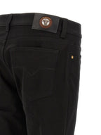 Black Cotton Straight-Leg Jeans